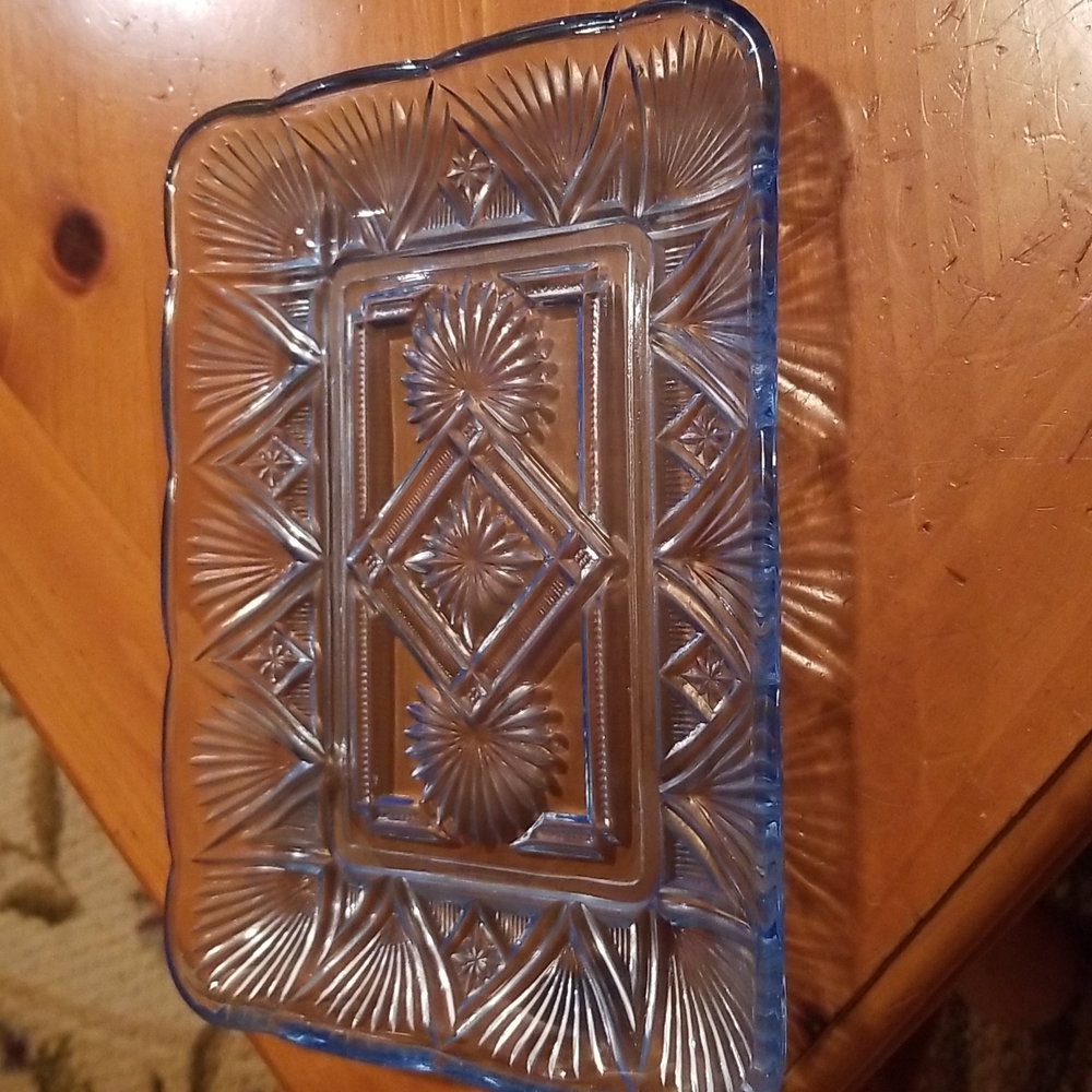 Rare Vintage Blue Tray
